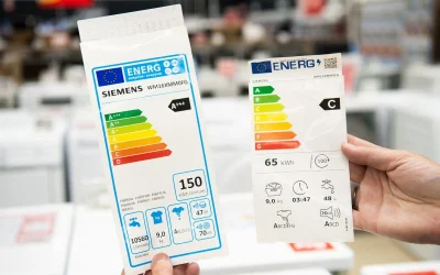 Classes d’efficacité énergétique A à G pour les appareils domestiques