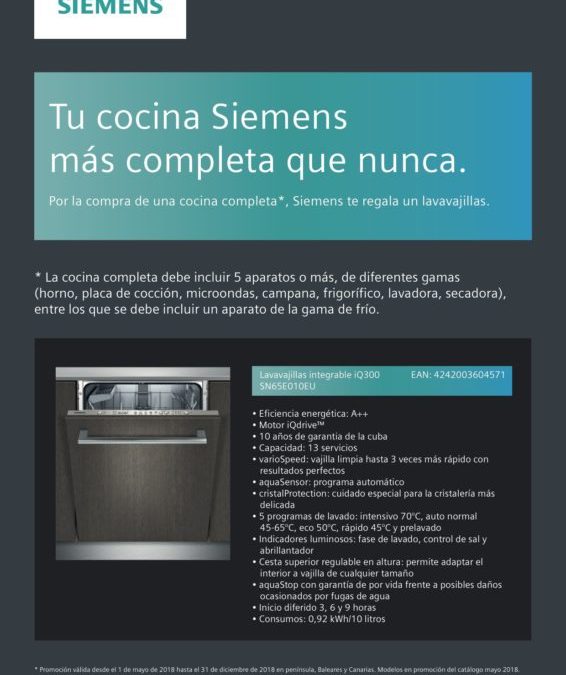 Siemens te regala el lavavajillas