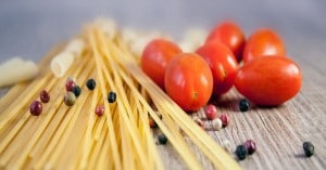 Spaghetti with mushrooms