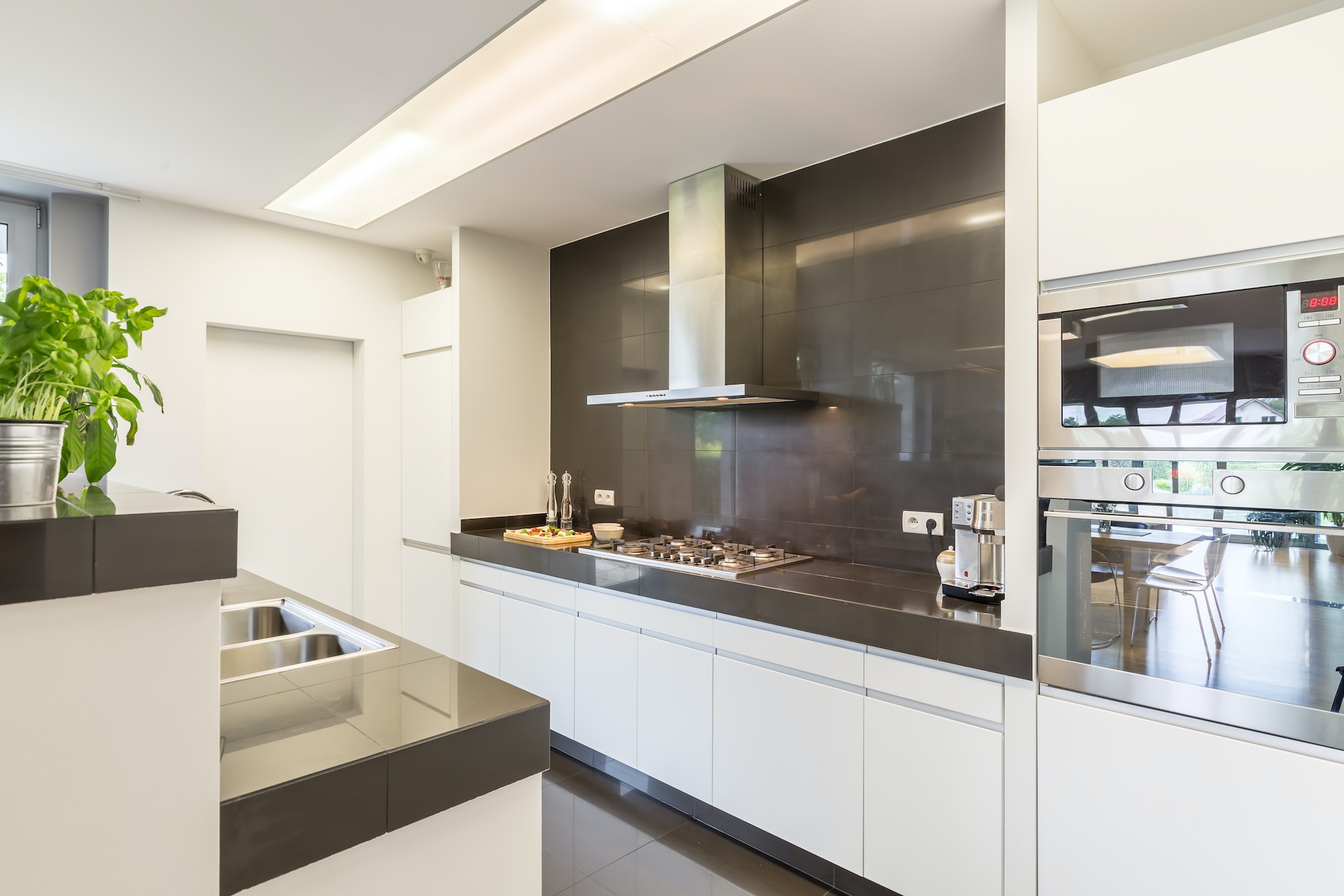 Kitchen with stylish amenities